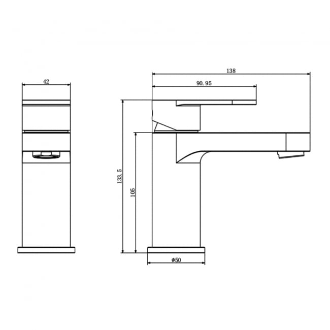 Prestige Logik Mono Basin Mixer Tap with Click Waste - Chrome