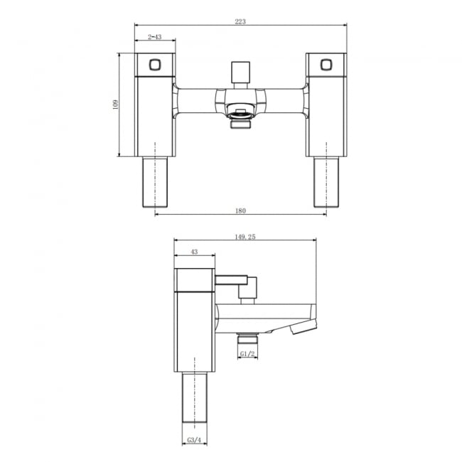 Prestige Mode Bath Shower Mixer with Shower Kit Chrome