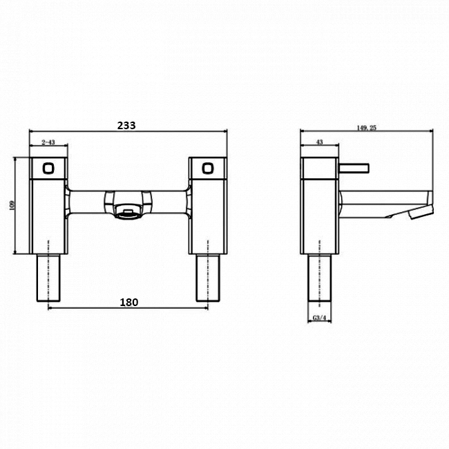 Prestige Mode Bath Filler Tap Chrome