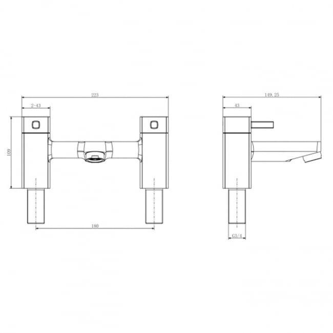 Prestige Mode Bath Filler Tap Chrome