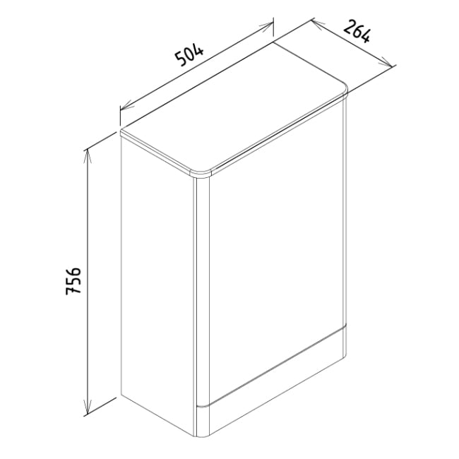 Prestige Options Back to Wall WC Unit 495mm Wide - White