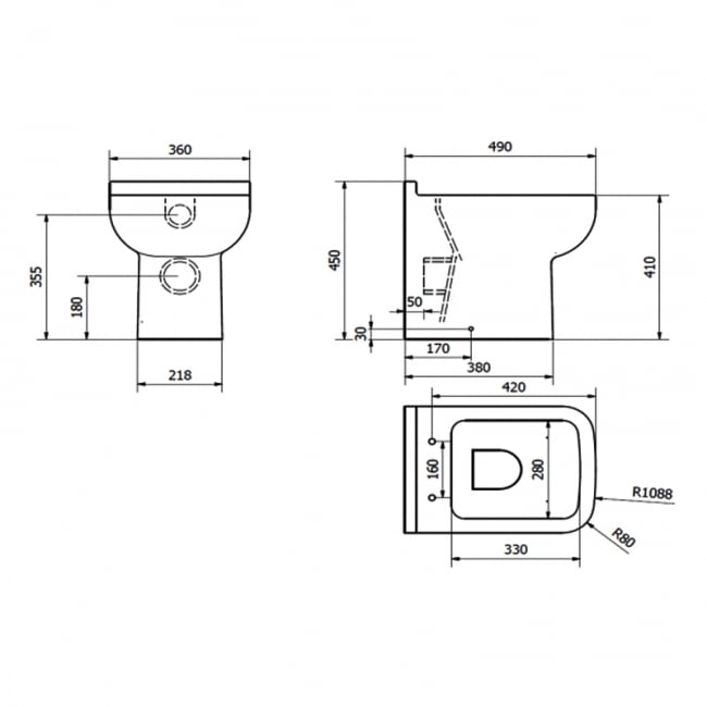 Prestige Options Back to Wall Toilet - Soft Close Seat