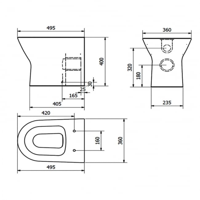 Prestige Project Round Back to Wall Toilet - Soft Close Seat