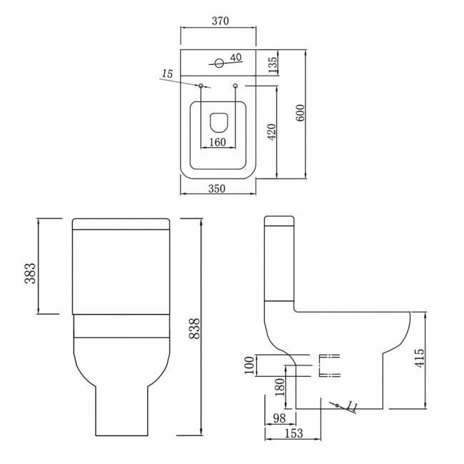 Prestige Pure Close Coupled Toilet Push Button Cistern Soft Close Seat