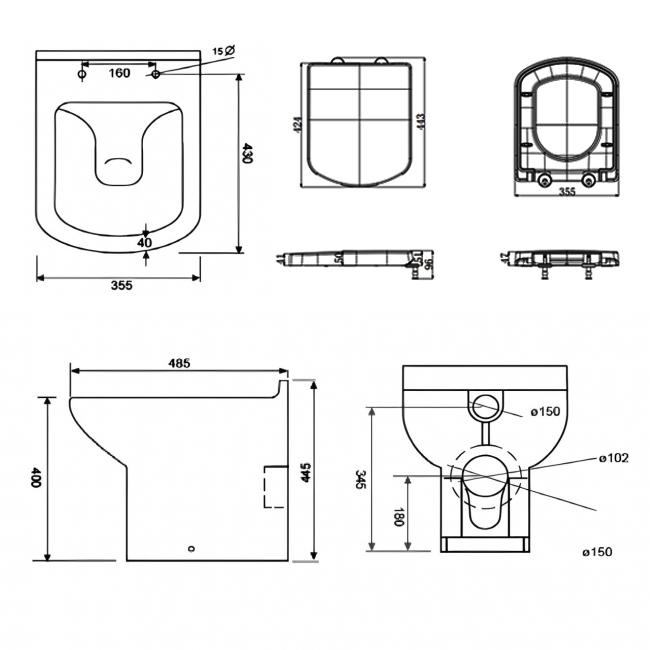 Prestige Pure Back to Wall Toilet - Soft Close Seat and Cover