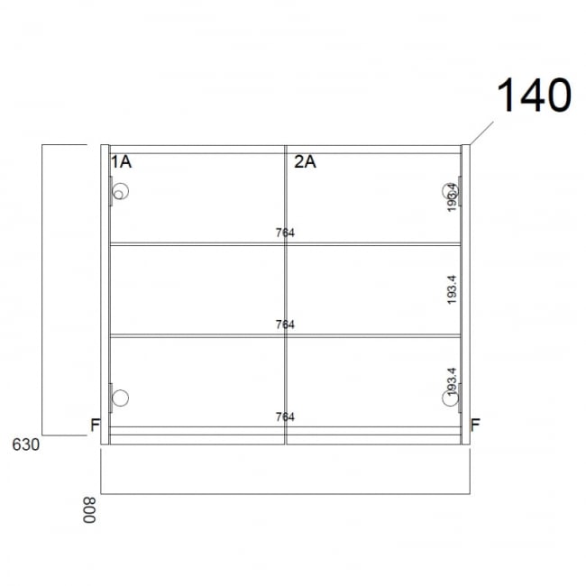 Prestige Purity Mirror Bathroom Cabinet 800mm Wide - White