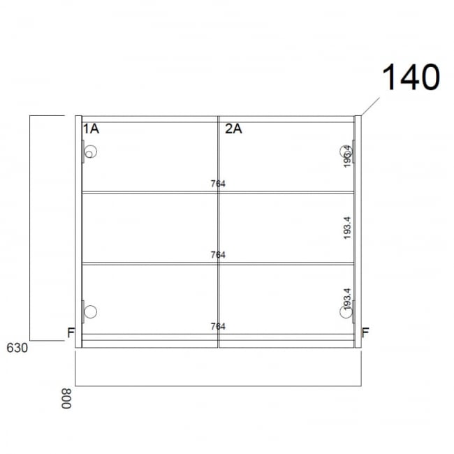 Prestige Purity Mirror Bathroom Cabinet 800mm Wide - Storm Grey Gloss