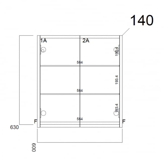 Prestige Purity Mirror Bathroom Cabinet 600mm Wide - Storm Grey Gloss