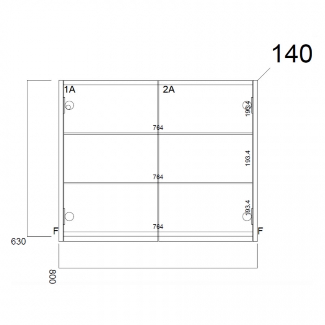 Prestige Purity Mirror Bathroom Cabinet 800mm Wide - Silver Oak