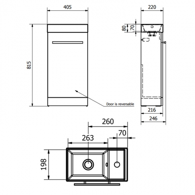 Prestige Purity Floor Standing Cloakroom Vanity Unit with Basin 400mm Wide - Silver Oak