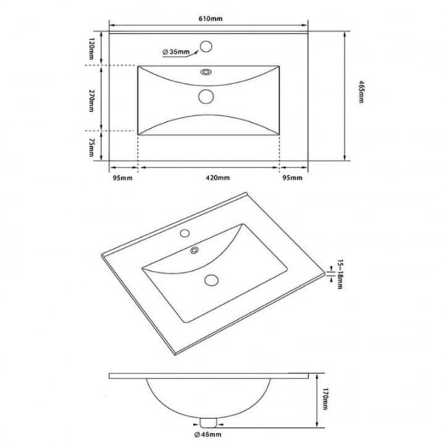 Prestige Purity 2-Drawer Floor Standing Vanity Unit with Ceramic Basin 600mm Wide - Silver Oak