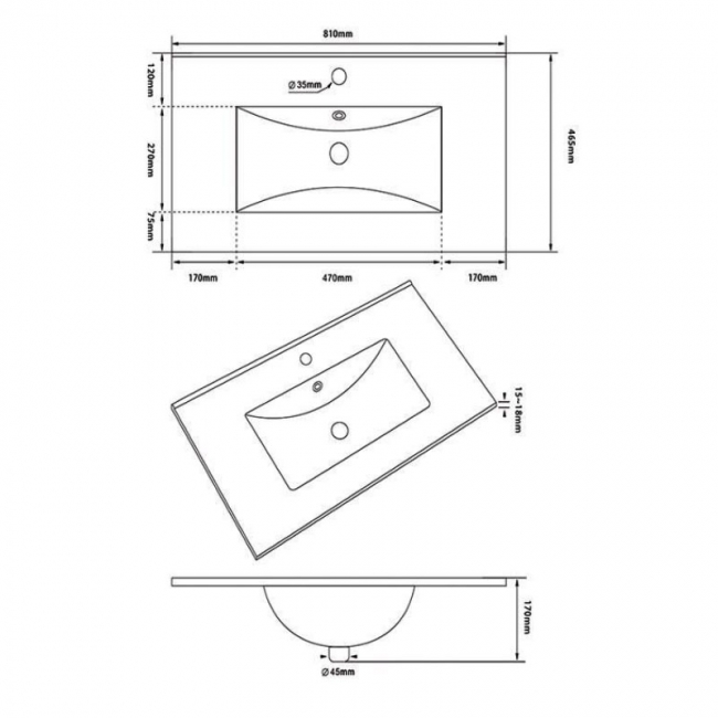 Prestige Purity 2-Drawer Wall Hung Vanity Unit with Ceramic Basin 800mm Wide - Silver Oak