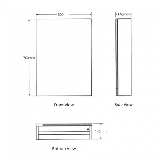 Prestige Reflections Fine LED Mirror Cabinet 700mm H x 500mm W