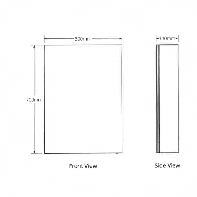 Prestige Reflections Kandy LED Mirror Cabinet 700mm H x 500mm W