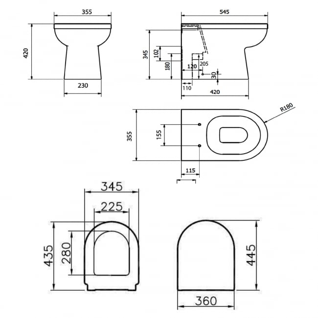 Prestige Style Back To Wall Toilet - Soft Close Seat