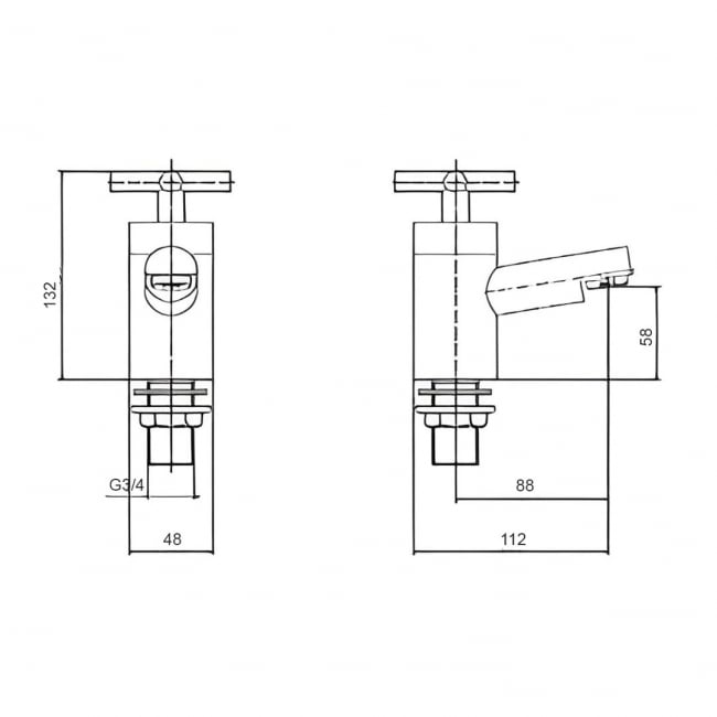 Prestige Times Bath Taps Pair Chrome