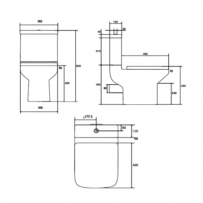 Prestige Trim Close Coupled Toilet with Cistern - Soft Close Seat