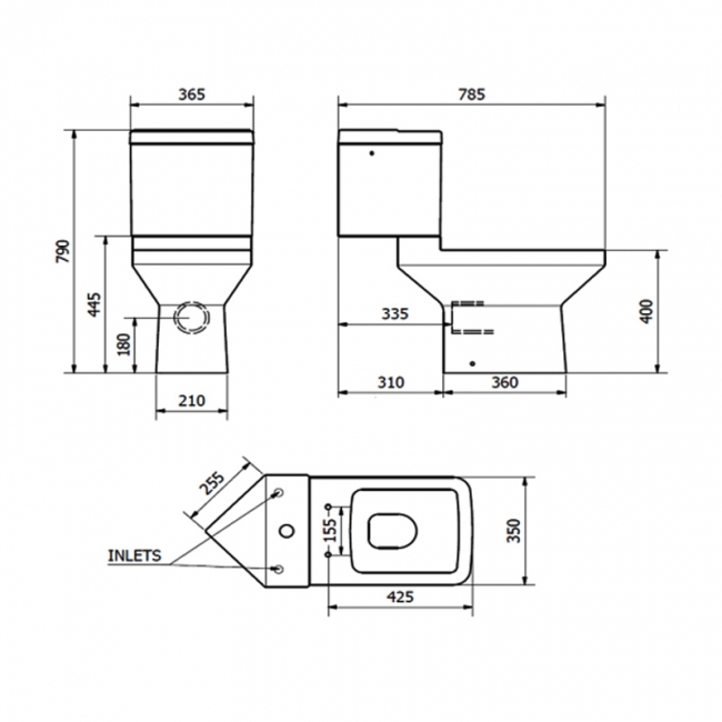 Prestige Trim Close Coupled Toilet with Cistern - Soft Close Seat