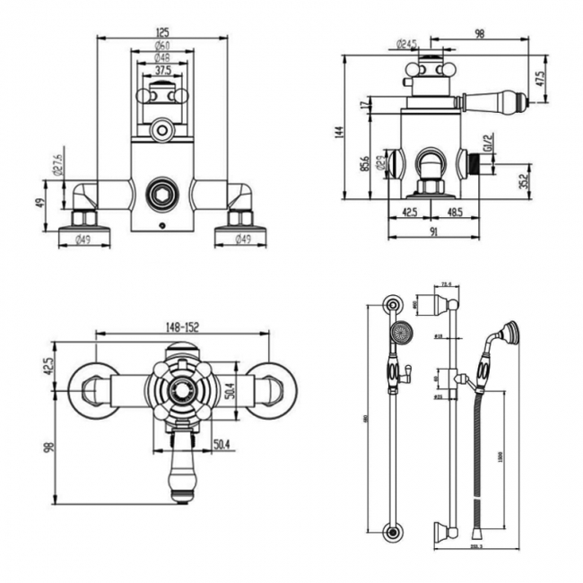 Prestige Viktory Dual Exposed Mixer Shower with Shower Kit