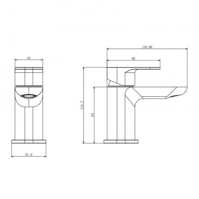 Prestige Visage Mini Mono Basin Mixer Tap with Click Waste - Chrome