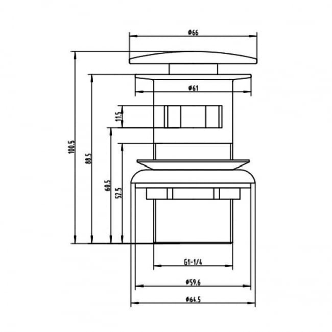 RAK Click Clack Basin Waste Chrome - Slotted