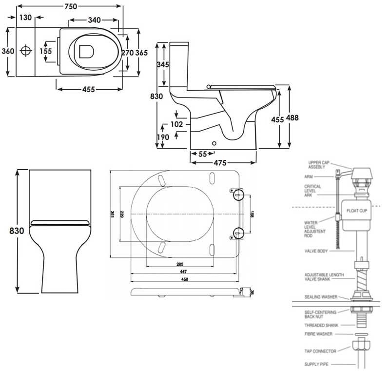 RAK Ceramics Compact Special Needs Toilet | CO22AWHA + CO10AWHA ...