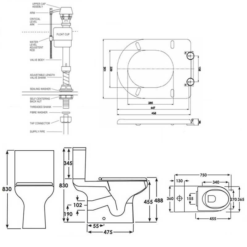 RAK Ceramics Compact Special Needs Toilet | CO22AWHA + CO24AWHA + CP305 ...