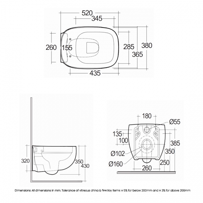 RAK Illusion Rimless Wall Hung Pan Hidden Fixations Alpine White - Excluding Seat