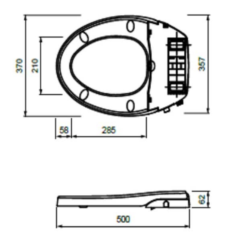 RAK Ceramics Manual Toilet Seat YFGMBD01 Round Plastic White