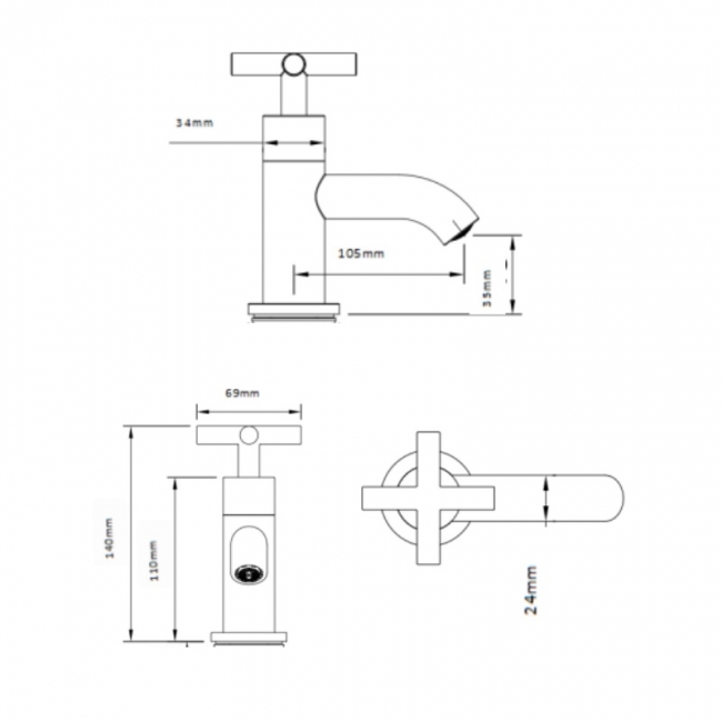 Sagittarius Avant Basin Taps Pair - Chrome