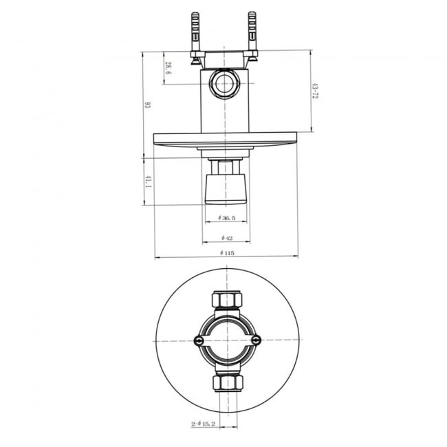 Sagittarius Concealed Shower Valve Non-Concussive - Chrome