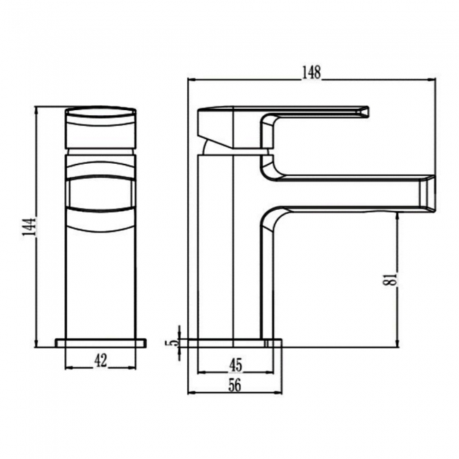 Sagittarius Latina Monobloc Basin Mixer Tap with Sprung Waste - Chrome