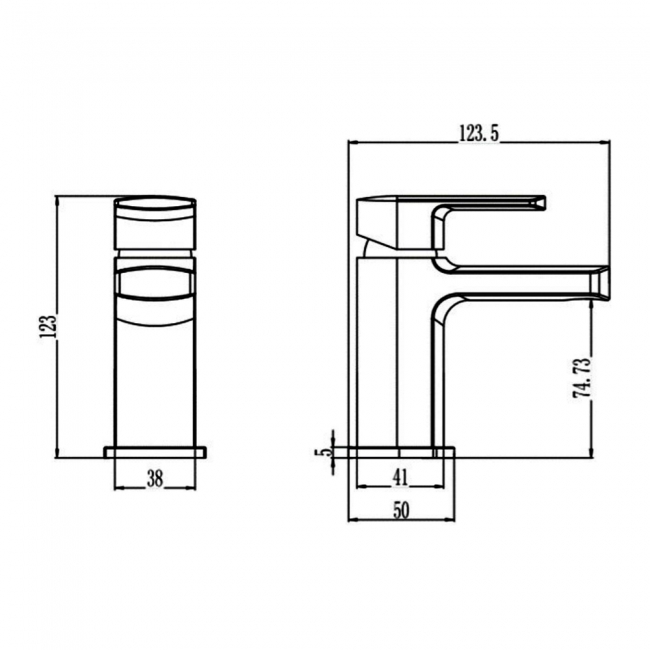 Sagittarius Latina Mini Mono Basin Mixer Tap with Sprung Waste - Chrome