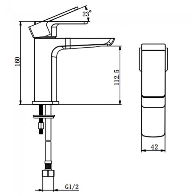 Sagittarius Ravenna Mono Basin Mixer Tap with Sprung Waste - Matt Black