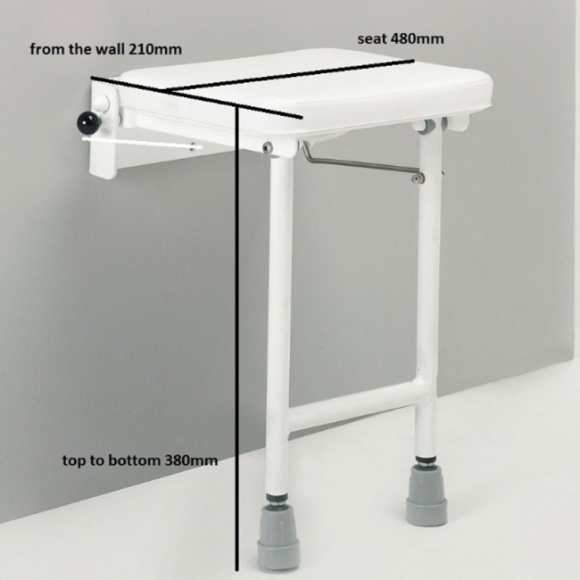 Sagittarius Wall Mounted Shower Seat with Legs