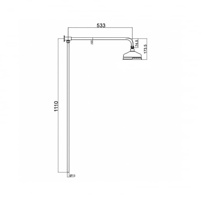 Sagittarius Traditional Rigid Riser and Shower Head - Chrome