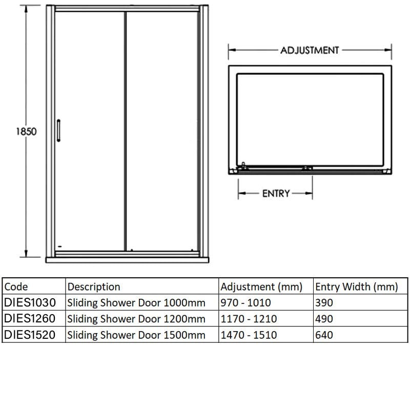 Signature Verve Sliding Shower Door | 1200mm | SIGN104946