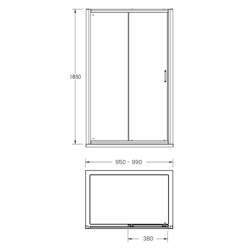 Purity Excel Sliding Shower Door | 1000mm | VER1000SL