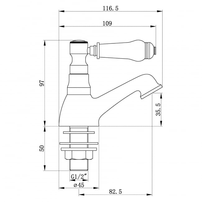 Signature Hampstead Basin Taps Pair Pillar Mounted - Chrome