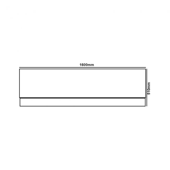 Signature Lucid Acrylic Bath Front Panel 510mm H x 1600mm W - White