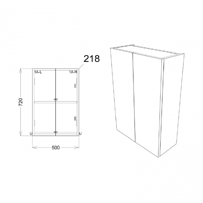 Signature Oslo 2-Door Mirrored Bathroom Cabinet 500mm Wide - Matt Graphite Grey