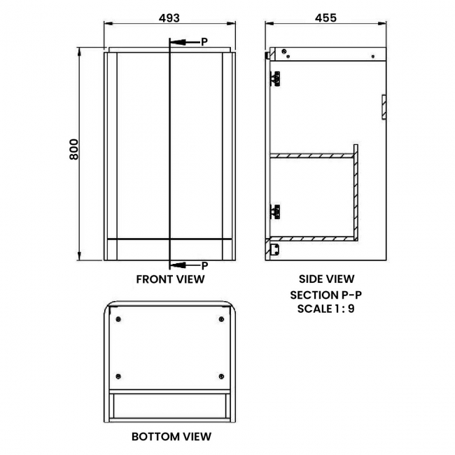 Signature Randers Floor Standing 2-Door Vanity Unit with Basin 500mm Wide - Matt Grey