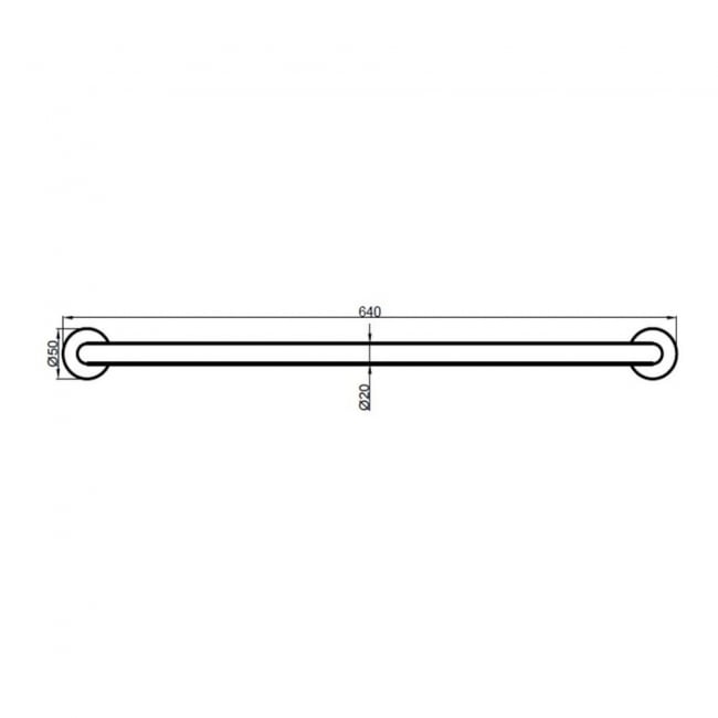 Signature Straight Grab Rail 640mm Length - Brushed Brass