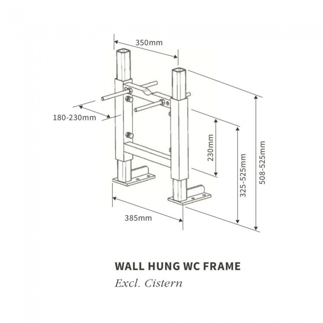 Signature Wall Hung WC & Bidet Frame 508mm H x 385mm W - Blue
