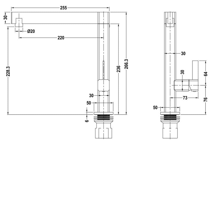 The 1810 Company 1810XXX Sink Mixer | SEN/02/BS | Deck Mounted ...