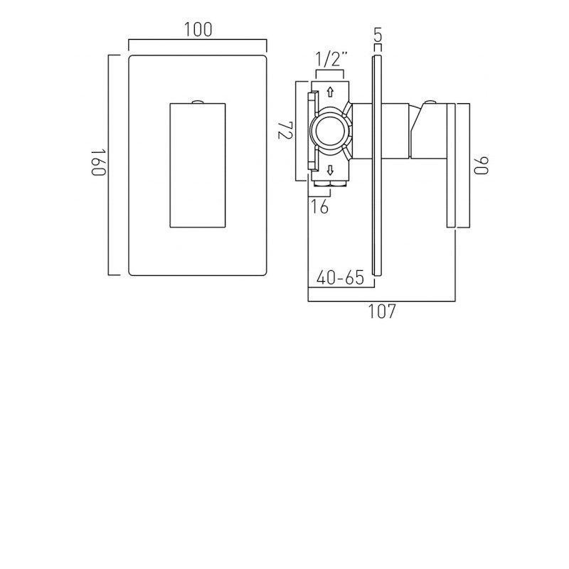 Vado Notion Shower Valve INDNOT145ABLK Concealed Brushed Black