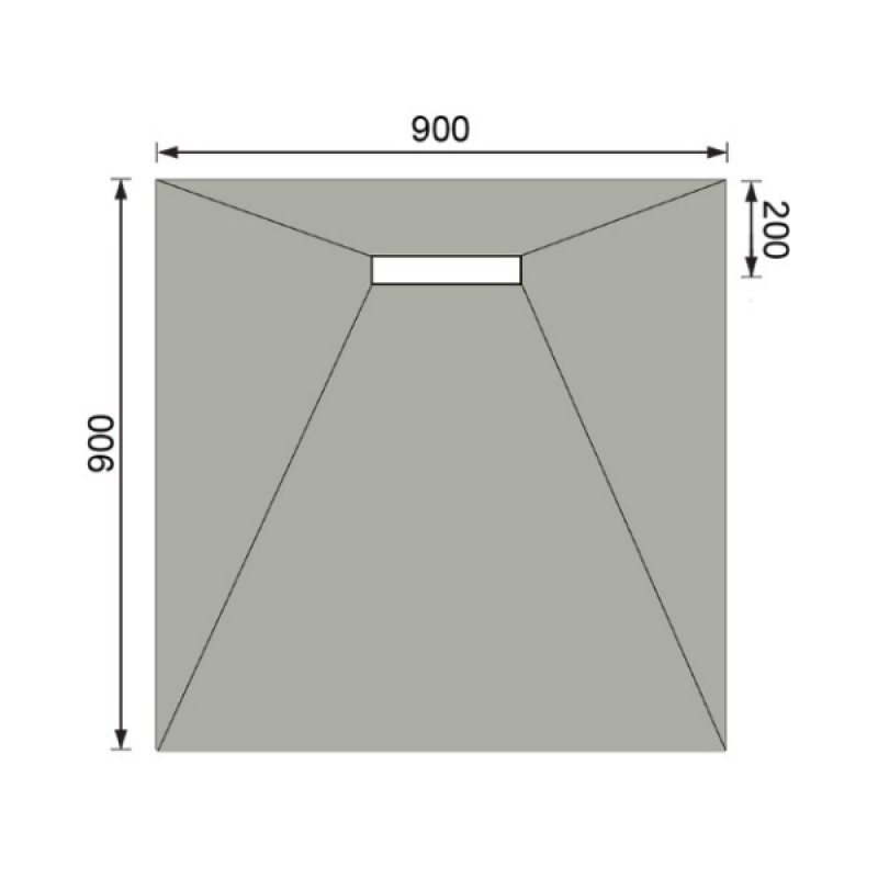 Verona Tileable Wet Room Former 900mm x 900mm for Linear Waste - without Waste