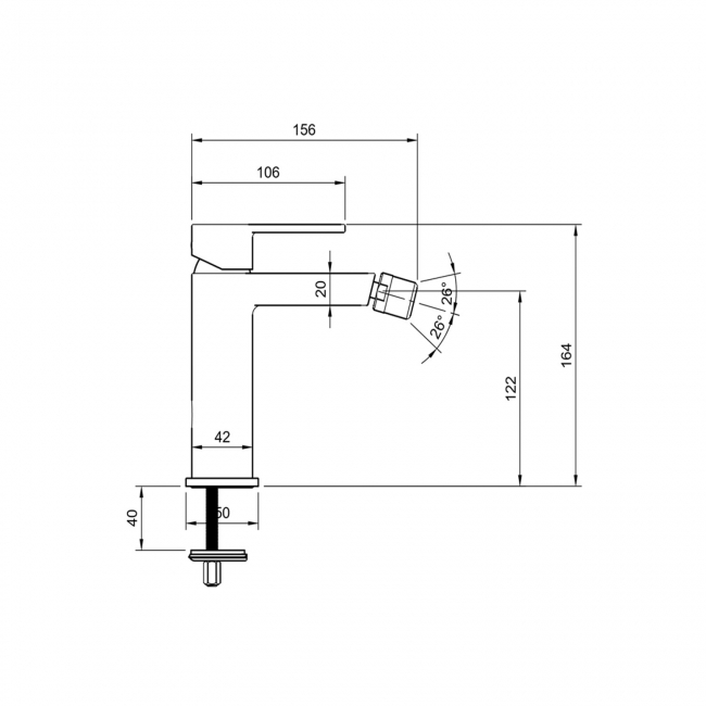 Villeroy & Boch Architectura Round Bidet Mixer Tap - Chrome