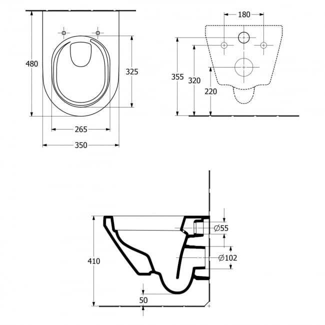 Villeroy & Boch Architectura Round Rimless TwistFlush[e3] Wall Hung Toilet White Alpin - Slim Standard Seat