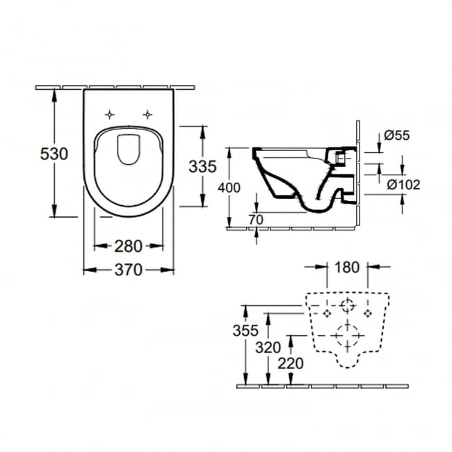 Villeroy & Boch Architectura Smooth Wall Hung Toilet with Soft Close Seat